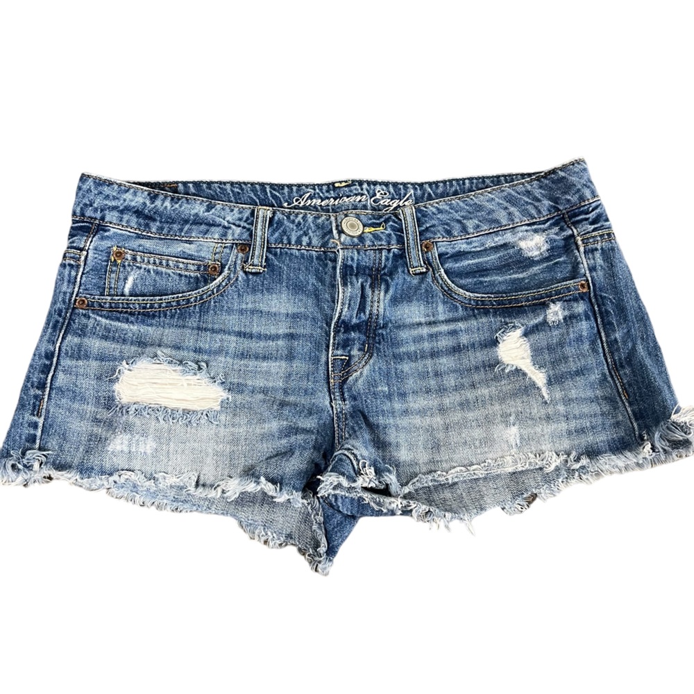 American Eagle Womens Jean Shorts Low Rise Y2K Size 8